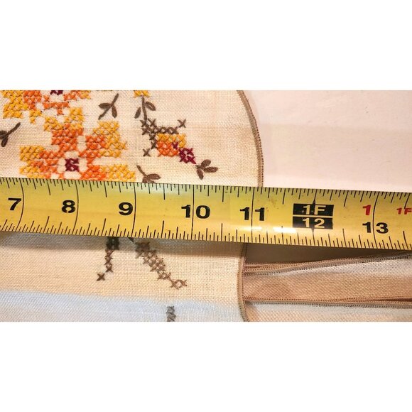 Elegant Vintage Hand Embroidered 8 Piece Linen Placemat/Napkin Modern Cottagecor - Picture 9 of 10